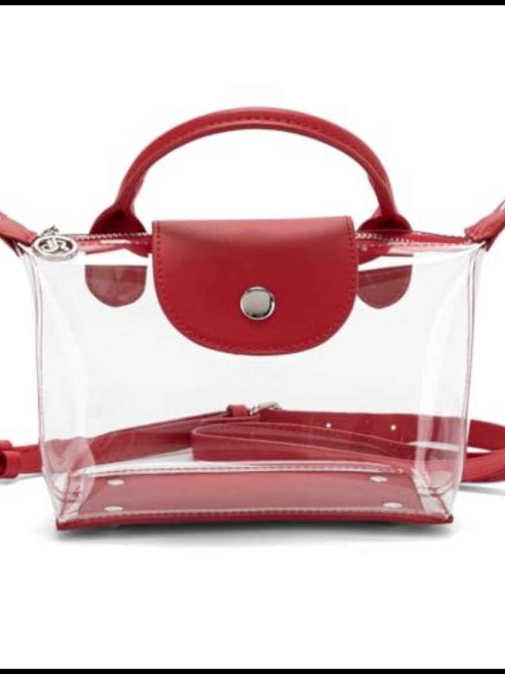 Clear Stadium Approved Crossbody Bag Vegan Leather Trim